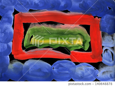Colorful Abstract Painting with Bold Shapes and Contrasting Textures, Artistic Expression Colorful Abstract Painting with Bold Shapes and Contrasting Textures, Artistic Expression 140648878