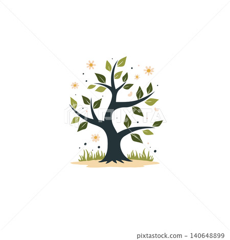 A minimalist stylized tree illustration evokes themes of nature, growth, and environmental consciousness. Featuring delicate floral accents and a serene composition, it creates a peaceful A minimalist stylized tree illustration evokes themes of nature, growth, and environmental consciousness. Featuring delicate floral accents and a serene composition, it creates a peaceful 140648899