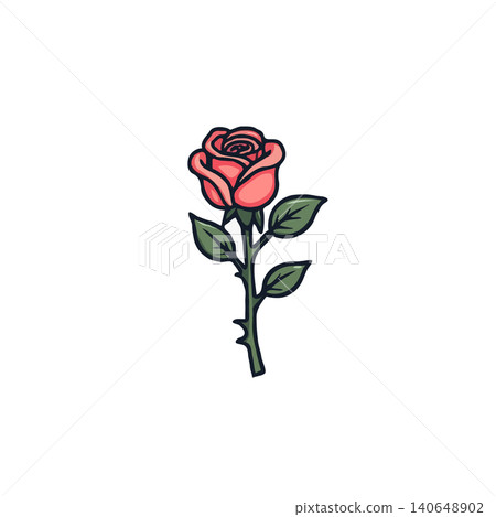 A solitary rose artwork with a gentle outline, portraying love and natural beauty. Its minimalist elegance conveys tender emotions and evokes feelings of springtime and romance. Perfect for designs A solitary rose artwork with a gentle outline, portraying love and natural beauty. Its minimalist elegance conveys tender emotions and evokes feelings of springtime and romance. Perfect for designs 140648902