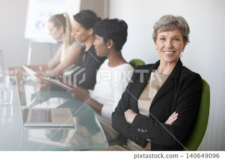 Business people, portrait and boardroom meeting or teamwork presentation or company staff, clients or confidence. Mature woman, face and corporate professional or financial planning, report or review Business people, portrait and boardroom meeting or teamwork presentation or company staff, clients or confidence. Mature woman, face and corporate professional or financial planning, report or review 140649096