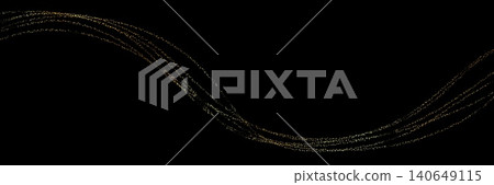 Luxury Christmas style gold brush strokes glittering, horizontal black background Luxury Christmas style gold brush strokes glittering, horizontal black background 140649115
