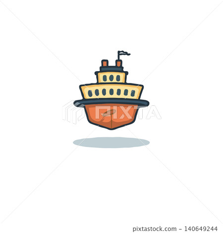 A stylized illustration depicts a vessel floating against a plain background, conveying a sense of maritime adventure and travel. The simplified design evokes a feeling of nautical exploration and A stylized illustration depicts a vessel floating against a plain background, conveying a sense of maritime adventure and travel. The simplified design evokes a feeling of nautical exploration and 140649244