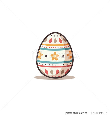 Adorable easter egg illustration showcases a whimsical design with flowers and geometric shapes, painted with soft pastel shades and dark strokes, perfect for spring celebrations and festive Adorable easter egg illustration showcases a whimsical design with flowers and geometric shapes, painted with soft pastel shades and dark strokes, perfect for spring celebrations and festive 140649396