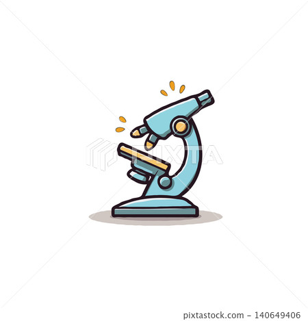 The illustration shows a blue cartoon microscope, an iconic symbol of scientific exploration and discovery. It represents the relentless quest for knowledge in the fields of biology, medicine, and The illustration shows a blue cartoon microscope, an iconic symbol of scientific exploration and discovery. It represents the relentless quest for knowledge in the fields of biology, medicine, and 140649406
