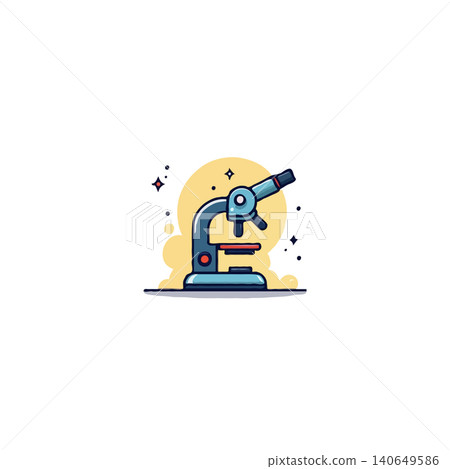 A stylized microscope illustration features a soft color palette and rounded shapes, evoking a sense of approachable science. The simple design is ideal for educational material or visually engaging A stylized microscope illustration features a soft color palette and rounded shapes, evoking a sense of approachable science. The simple design is ideal for educational material or visually engaging 140649586
