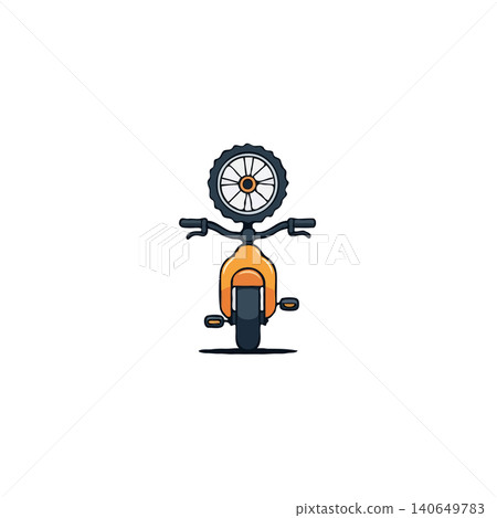 A quirky cartoon bicycle illustration with a wheel as its head, showcasing a playful blend of transport and whimsical design, using a simple yet vibrant color palette to create a fun and unique A quirky cartoon bicycle illustration with a wheel as its head, showcasing a playful blend of transport and whimsical design, using a simple yet vibrant color palette to create a fun and unique 140649783