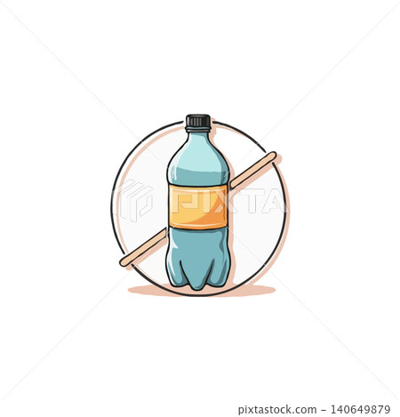 A symbolic illustration depicting a ban on single-use plastic bottles. The image communicates a powerful message about environmental sustainability, pollution reduction, and the importance of A symbolic illustration depicting a ban on single-use plastic bottles. The image communicates a powerful message about environmental sustainability, pollution reduction, and the importance of 140649879