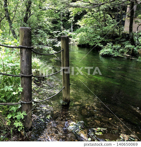 A clear stream and a transparent waterside landscape surrounded by fresh greenery. A clear stream and a transparent waterside landscape surrounded by fresh greenery. 140650069