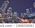 Night view of the square in front of Tokyo's Marunouchi Station 140650081