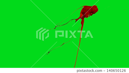 Explosive red blood splatter isolated on green screen background. Dynamic liquid impact with droplets and spray effect for chroma key compositing, VFX and video production. Explosive red blood splatter isolated on green screen background. Dynamic liquid impact with droplets and spray effect for chroma key compositing, VFX and video production. 140650126