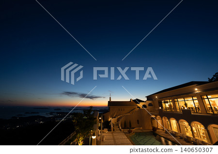 The night view of Sasebo Port and city lights from a hilltop. The night view of Sasebo Port and city lights from a hilltop. 140650307