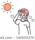 Illustration of middle and high school girls who look like they're about to get heatstroke. 140650370