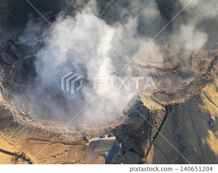 Smoke and lava in Masaya volcano crater 140651204