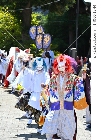 Fox dance at the Aviation Inari Festival, Tokyo Fox dance at the Aviation Inari Festival, Tokyo 140651344