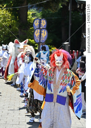 Fox dance at the Aviation Inari Festival, Tokyo Fox dance at the Aviation Inari Festival, Tokyo 140651345