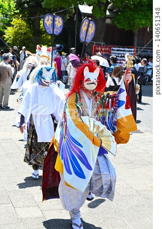 Fox dance at the Aviation Inari Festival, Tokyo 140651348