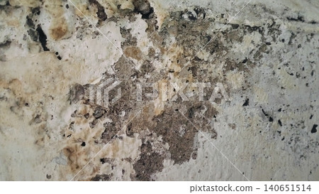 Weathered concrete wall texture background with peeling multi-layer paint 140651514