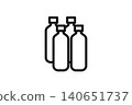 Line art icons of multiple PET bottle beverages 140651737