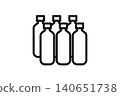 Line art icons of many bottled beverages 140651738