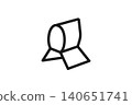 Simple line drawing icon of a disaster prevention hood 140651741