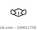 Simple line art icon of a mask 140651758