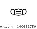 Simple line art icon of a non-woven fabric mask 140651759