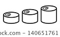 Set of 3 simple line art icons of canned goods 140651761