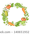 Banner  with organic food and eco grocery, healthy eating concept 140651932