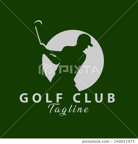 Golf Player Circle Logo with Modern Silhouette Emblem for Golf Club and Sports Branding Golf Player Circle Logo with Modern Silhouette Emblem for Golf Club and Sports Branding 140651975