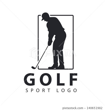 Golf Player Putting Logo with Modern Silhouette Frame Design for Golf Academy and Sports Club Golf Player Putting Logo with Modern Silhouette Frame Design for Golf Academy and Sports Club 140651982