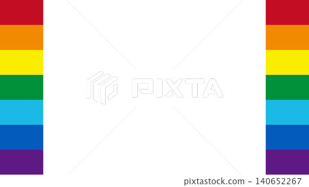Rainbow-colored horizontal striped vector frame background illustration. Rainbow-colored horizontal striped vector frame background illustration. 140652267