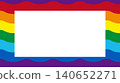 Rainbow-colored wavy line vector frame background illustration material 140652271