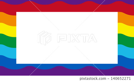 Rainbow-colored wavy line vector frame background illustration material Rainbow-colored wavy line vector frame background illustration material 140652271