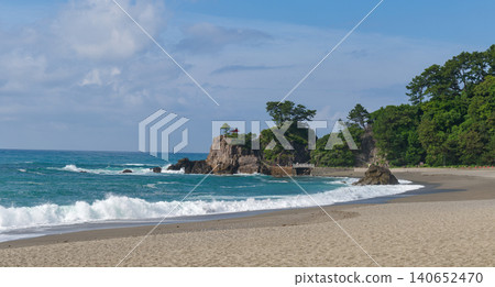 起伏的桂濱海灘和龍王岬 起伏的桂濱海灘和龍王岬 140652470
