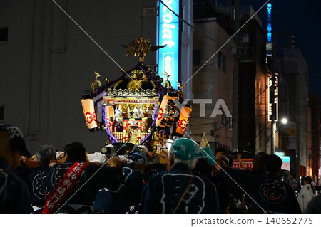 Scenes from the Yoshiwara Shrine Grand Festival at night, Tokyo Scenes from the Yoshiwara Shrine Grand Festival at night, Tokyo 140652775