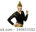 Woman wearing stylish lace top 140653502