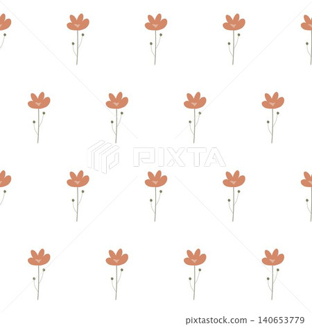 vector seamless botanical pattern with flowers in pastel color on white background. vector seamless botanical pattern with flowers in pastel color on white background. 140653779