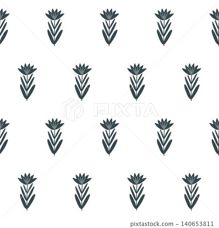 seamless botanical simple pattern with flowers in a monochrome palette. seamless botanical simple pattern with flowers in a monochrome palette. 140653811