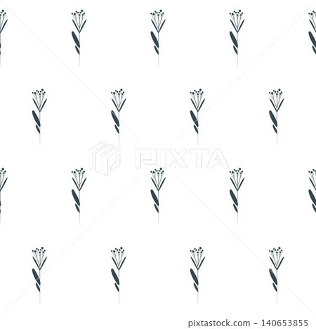 seamless botanical pattern with flowers in a monochrome palette on a white background. seamless botanical pattern with flowers in a monochrome palette on a white background. 140653855