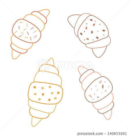 set of vector croissants in a minimalist style set of vector croissants in a minimalist style 140653891