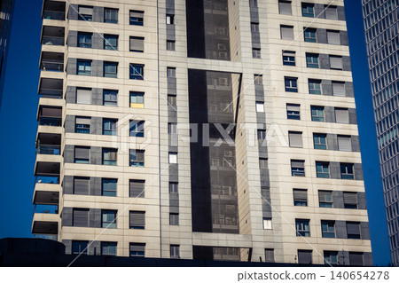 Street view of tel aviv showing the unique local architecture and urban landscape Street view of tel aviv showing the unique local architecture and urban landscape 140654278