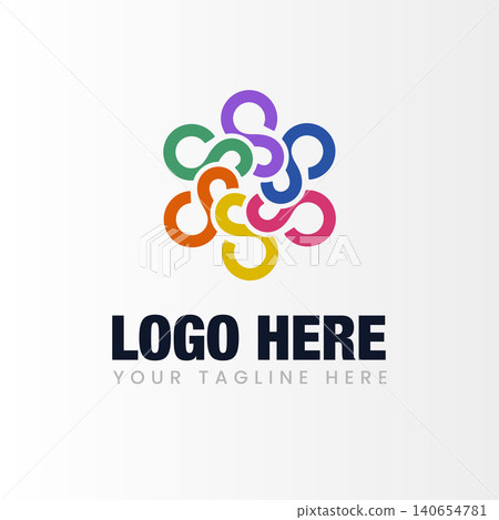 Colorful Abstract Circle Logo Template with Modern Geometric Design Colorful Abstract Circle Logo Template with Modern Geometric Design 140654781