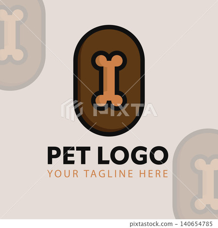 Pet Bone Logo Template with Minimalist Animal Branding Design 140654785