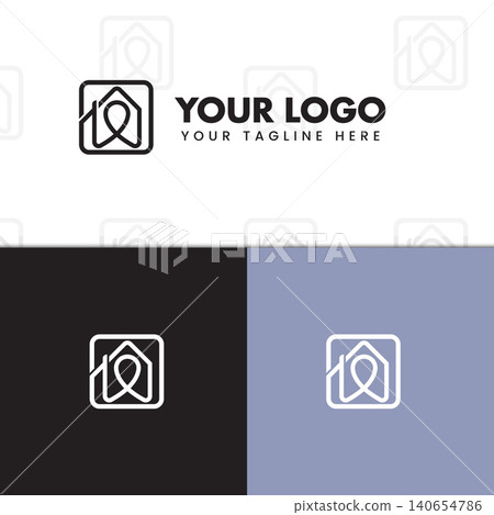 Modern House Logo Minimalist Line Art 140654786