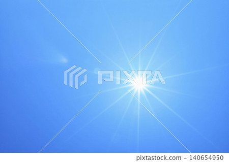 Blue sky and sun, direct sunlight, free space image (fixed shot) Blue sky and sun, direct sunlight, free space image (fixed shot) 140654950