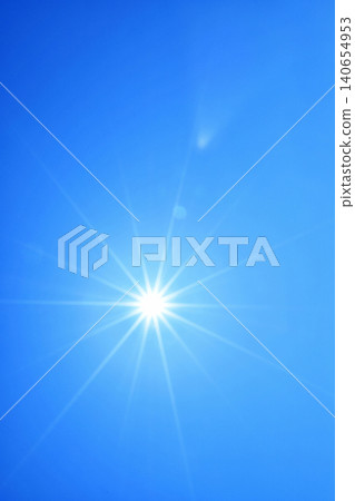Blue sky and sun, direct sunlight, free space image (fixed shot) Blue sky and sun, direct sunlight, free space image (fixed shot) 140654953