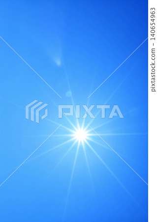 Blue sky and sun, direct sunlight, free space image (fixed shot) Blue sky and sun, direct sunlight, free space image (fixed shot) 140654963