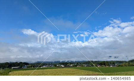 Blue sky with floating clouds Blue sky with floating clouds 140654985