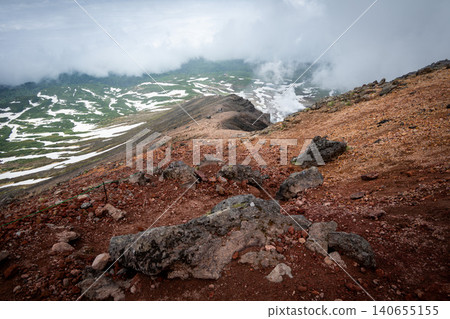 Scenes from a climb of Mt. Asahidake in early summer, with lingering snow. 140655155