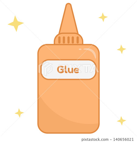 Orange Pastel Glue Bottle Icon Flat Design School Supply Illustration Orange Pastel Glue Bottle Icon Flat Design School Supply Illustration 140656021